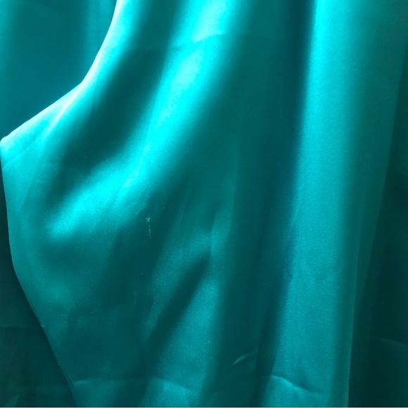 VTG Paris Fashion Co. Pleated Blue/Green Satin Pants Sz 6 Tapered Leg Balloon - Picture 11 of 15